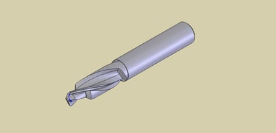 A 3D Illustration of a Subland Twist Drill