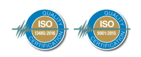 ISO 9001:2016 and ISO 13485:2016 certifications